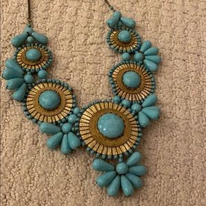Bohemian Turquoise blue statement bib necklace